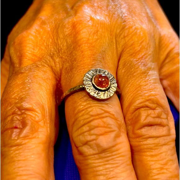 Silpada vintage Sterling Silver and orange stone ring. New, used for display. - Picture 2 of 3